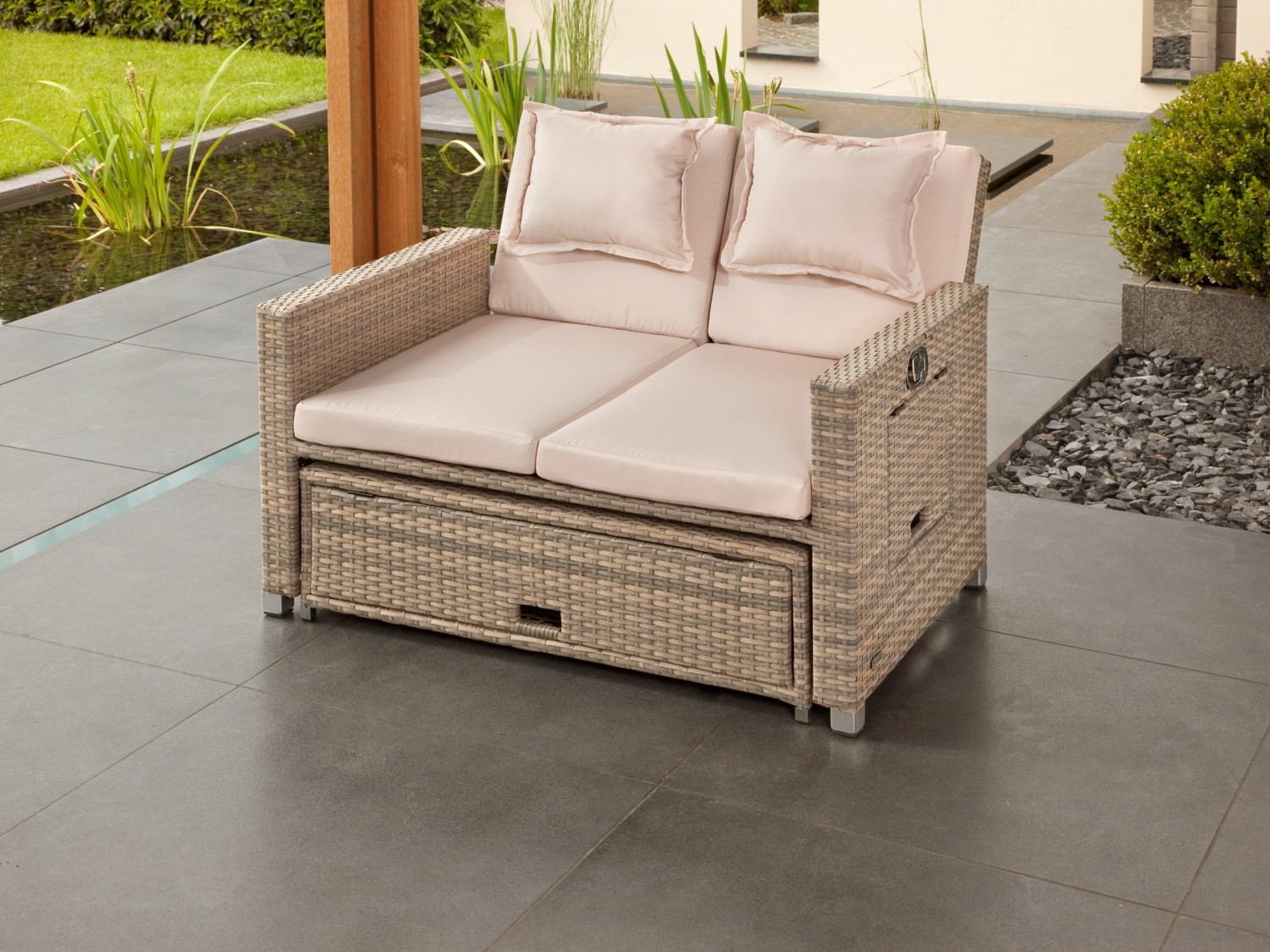 Bahia Twin 3 in 1 Sofa inkl. Kissen Rattan Garten